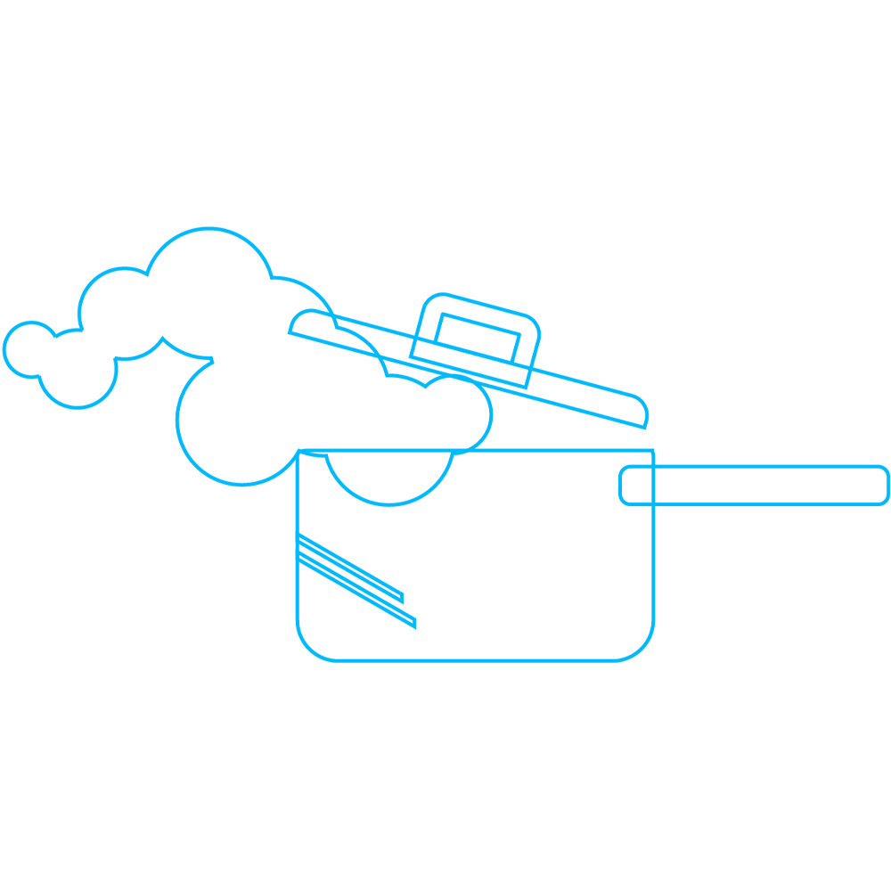 Illustration of a pan with steam 